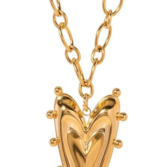 Chic Gold Heart Chain Necklace - Picture 4 of 7